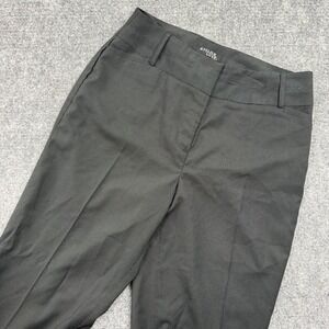 ATELIER LUXE Womens Striped Dress Pants Trousers Size 14 Black Pinstripe